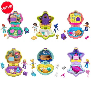 Mattel mänguasi Originele Polly Pocket Wereld Mini Schat Poppenhuis Meisje Prinses Aksessuaarid Muzikale Poppen Kasti Lapsed Mänguasjad Juguetes