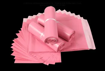 MÕÕDUD: 17*30cm roosa Polü Mailer Plastikust Shipping Postitusi Kott Ümbrikud Polybags Tugev Plastikust Tihend Postikulu Kotid