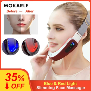 Salendav Nägu Massager Lõug V Face Lift Masin Punane Sinine LED Footon Ravi pisiparandus Anti-Wrinkle Face Salenemisele V-Näo Hooldus