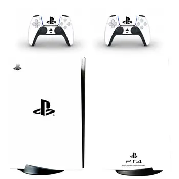 Puhas Valge PS5 Digital Edition Naha Kleebis Decal Kaas PlayStation 5 Konsool ja 2 Kontrollerid PS5 Nahk, Vinüül Kleebis