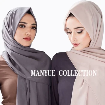 10tk/palju Plain Mull Sifonki Hijab Salli Naiste Pikad Sallid ja Wrapid Pea Sall Femme Värviga Moslemi Hijabs Sallid