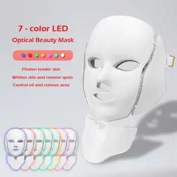 7 Värvi LED-Näo Mask Kaela Naha Noorendamine Nägu Hoolduse Ilu Anti Akne Ravi Naha Valgendamine Pinguta