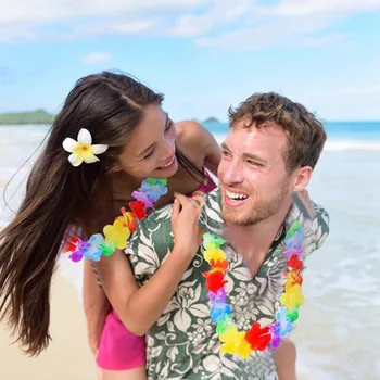 YORIWOO 10tk Hawaii Pool Kunstliku Lilled Kaelakee Leis Pärg Vanik Troopiline Suvel Rannas DIY Havai Pool Kaunistused