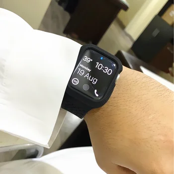 Juhul+kella rihm Apple watch band 44 mm/40mm iWatch bänd 42mm 38mm Kootud Silikoon watchband käevõru Apple vaata 5 4 3 21 40