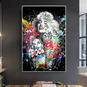 Graffiti Art Joonis Marilyn Monroe Lõuendile Maali Seina Art Prints Plakatid Portree Seina Pildid elutuba Kodu Cuadros