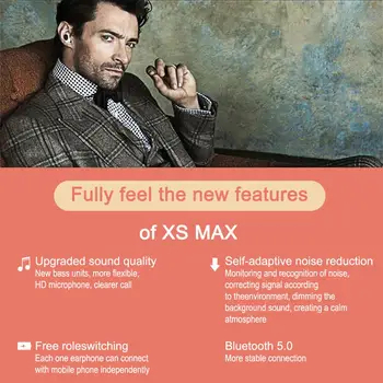 FineBlue XS MAX bluetooth-5.0 tasuta roll lülitus-Traadita Kõrvaklapid Dual Mic Bluetooth V5.0 3D Stereo