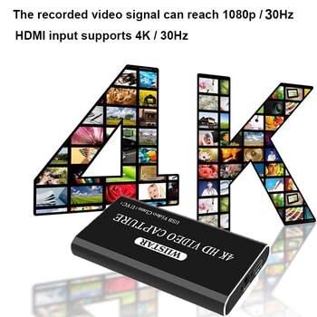 Videotöötluskaardid Grabber HD Tüüp-C/USB-C/USB 2.0 1080P 30 fps Mäng Adapterit HDMI-Loop Väljund, Windows Linux OS