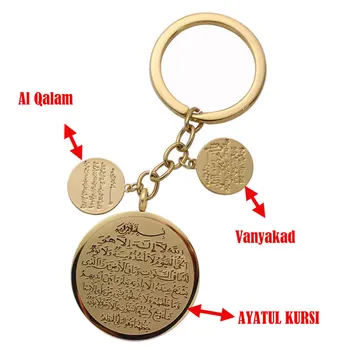Moslem, islam Vanyakad Allah Al Qalam AYATUL KURSI roostevabast terasest võti ketid võtmehoidja