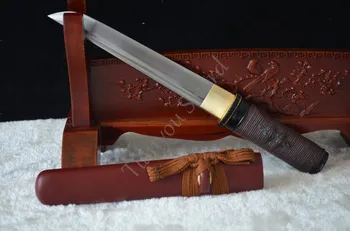 Käsitsi valmistatud Jaapani Vintage Samurai Mõõk Tanto Full Tang 1060 Süsinik Terasest Peegel Tera, Terava Servaga Noaga saab lõigata bambusest puu