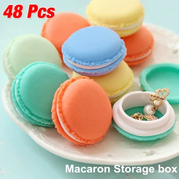 48tk/Palju Armas Candy Värvi Macaron Mini Macaron tühi-tähi Ladustamise Kasti Ehted sõrmused Kasti Pill Juhul Sünnipäev Gift Box