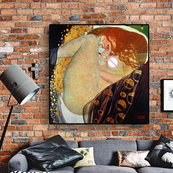 Lõuend Trükib Plakatid Cuadro Gustav Klimt Danae Reprodutseerimine Maali Seina Art Kodu Kaunistamiseks Modulaarne Pilt Kaasaegne Magamistuba